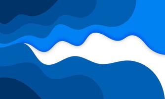 blue papercut style wavy abstract background design vector