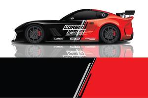 sport car decal wrap design vector photo