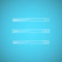 Search bar template. Vector web search illustration. Transparent glass search bar