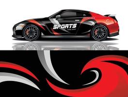 sport car decal wrap design vector