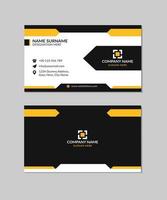 minimalist yellow and black creative business card vector