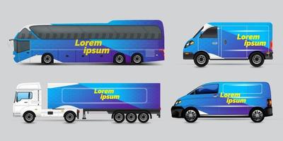 diseño de publicidad de transporte, concepto de diseño gráfico de coche. diseños gráficos de rayas abstractas para envolver vehículos, camionetas de carga, camionetas y librea de carreras. vector