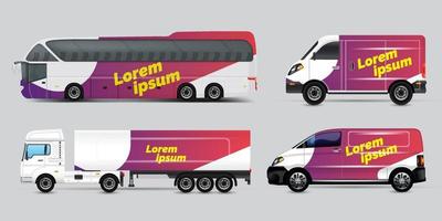 Transport advertisement design, car graphic design concept. Graphic abstract stripe designs for wrapping vehicles, cargo vans, pickup trucks, and racing livery.