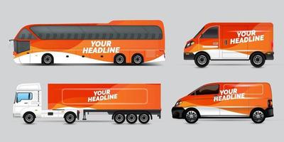 Transport advertisement design, car graphic design concept. Graphic abstract stripe designs for wrapping vehicles, cargo vans, pickup trucks, and racing livery. vector