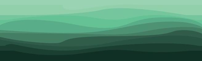 Abstract green background with wavy lines - Vector