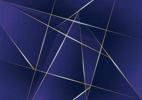 Abstract polygonal pattern luxury golden line with dark blue template background. premium style for poster, cover, print, artwork. Vector illustration