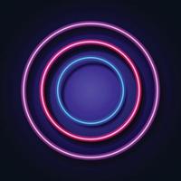 Abstract background with Neon light circle frame on background. Vector illustration