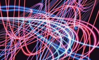 Abstract background with blurred magic neon light curved lines. Vector illustration