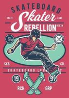 Skateboard Rebellion Vintage Badge, Retro Badge Design vector