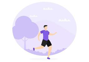 Jogging or Running Sports Background Illustration