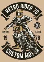 Retro Rider Vintage Badge, Retro Badge Design vector