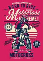 Motocross Extreme Vintage Badge, Retro Badge Design vector