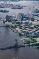 norfolk virginia aerial of city skyline and surroundings photo