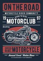 Motorcycle On The Road Vintage Badge, Retro Badge Design vector