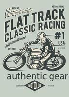 Flat Track Classic Racing Vintage Badge, Retro Badge Design vector