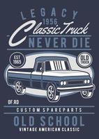 Classic Truck Vintage Badge, Retro Badge Design vector