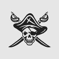 Skull pirate drawing vector