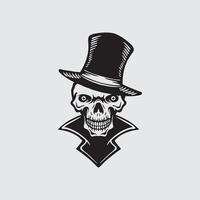 Gentleman skull with magic hat