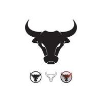 cabeza de toro y búfalo vaca animal mascota diseño de logotipo vector para deporte cuerno búfalo animal mamíferos cabeza logo salvaje matador