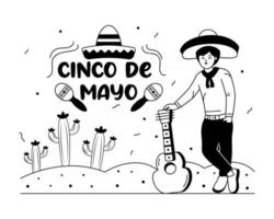 Cinco Guitar Player vector