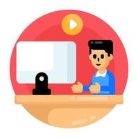 Online  Video Lecture vector