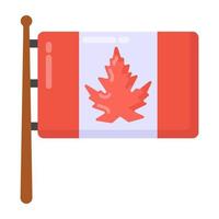 mástil de bandera de canadá vector