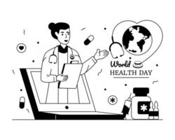 Día mundial de la salud vector