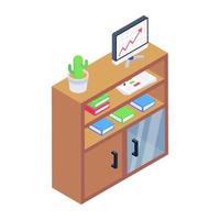 Office Books Rack vector