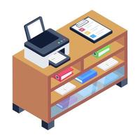 Office Books Rack vector