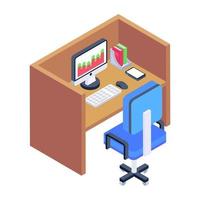 Office Room and Work Space vector