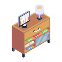 Office Books Rack vector