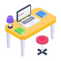 mesa de trabajo y espacio de trabajo vector