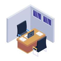 Office Room and Work Space vector