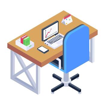 mesa de trabajo de oficina vector