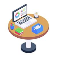 mesa de trabajo y espacio de trabajo vector