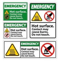 Emergency Hot Surface Do Not Touch Symbol Sign Isolate on White Background,Vector Illustration vector