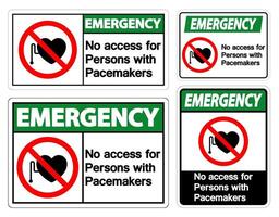 Emergency No Access For Persons With Pacemaker Symbol Sign On White Background vector