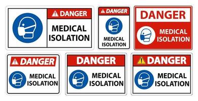 Danger Medical Isolation Sign Isolate On White Background vector