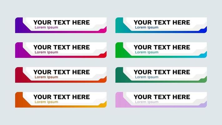 News bar lower thirds pack. set vector video strip title banner background overlay