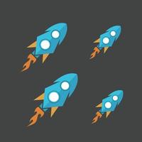 Rocket logo  icons set vector