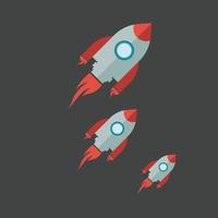 Rocket logo  icons set vector