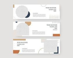 Web banner template set. Collection of horizontal banners design. Vector illustration.