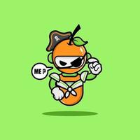 Orange robot wearing pirate uniform vector