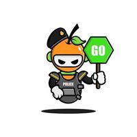 Orange robot wearing police uniform vector