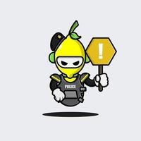 Lemon police robot character design vector