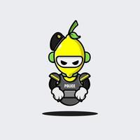 Lemon police robot character design vector