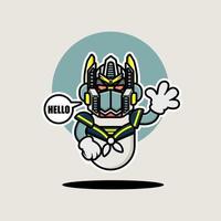 Marine robot character design vector