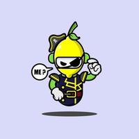 Lemon robot wearing pirate uniform vector