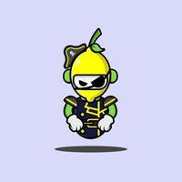 Lemon robot wearing pirate uniform vector