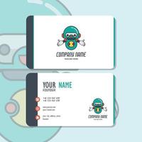 Vector Graphic of Business Card Design, with cute mascot robot logo. Perfect to use for lab computer